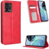 Peňaženkové kožené puzdro Magnetic Buckle na Motorola Moto G72 - Červená Peňaženkové kožené puzdro Magnetic Buckle na Motorola Moto G72 - Červená