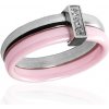 Dámsky ružový keramický prsteň so zirkónmi S303130 Dámsky ružový keramický prsteň so zirkónmi S303130