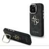 Guess PU 4G Metal Logo Stand Camera Frame zadný kryt pre iPhone 16 Pro Black