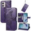 Peňaženkové kožené puzdro Butterfly Love na Motorola Moto G13 / G23 / G53 5G - Tmavo Fialová Peňaženkové kožené puzdro Butterfly Love na Motorola Moto G13 / G23 / G53 5G - Tmavo Fialová