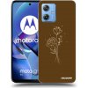 Picasee silikónové Motorola Moto G54 5G - Brown flowers čierne