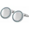 Eppi strieborné manžetové gombíky s modrými diamantmi Tanzy