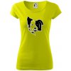 Border kólia obrys hlavy - Dámske tričko Pure - 2XL ( Limetková ) Border kólia obrys hlavy - Dámske tričko Pure - 2XL ( Limetková )