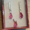 For You, Set Swarovski elements teardrop ružové Rose AB 15mm, set-tear-001,