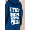 Padded sweatshirt with a long back and a hood in navy blue modrá One size Kesi 5907302126832 Padded sweatshirt with a long back and a hood in navy blue modrá One size Kesi 5907302126832