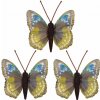 Motýlik hnedo-modro-zelený so štipcom 4,5 x 4,5 cm/ 3 ks Motýlik hnedo-modro-zelený so štipcom 4,5 x 4,5 cm/ 3 ks