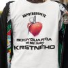 Tričko s potlačou BODYGUARD KRSTNÝ Pánsky Biela 3XL Tričko s potlačou BODYGUARD KRSTNÝ Pánsky Biela 3XL
