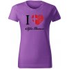 T-ričko I Love Alfa Romeo dámske tričko Farba trička: Fialová, Farba potlače: Čierna, Veľkosť: S T-ričko I Love Alfa Romeo dámske tričko Farba trička: Fialová, Farba potlače: Čierna, Veľkosť: S