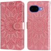Peňaženkové puzdro Embossing Pattern Slnečnica ružové – Google Pixel 10a Peňaženkové puzdro Embossing Pattern Slnečnica ružové – Google Pixel 10a