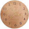 Nástenné hodiny - priemer 32cm, svetlý dub, zlaté ručičky Nástenné hodiny - priemer 32cm, svetlý dub, zlaté ručičky