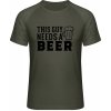Mymate Predĺžené Tričko MY111 - Nápis - Tento chlap potrebuje Pivo - Olive / Heather Olive - S - Pánske Mymate Predĺžené Tričko MY111 - Nápis - Tento chlap potrebuje Pivo - Olive / Heather Olive - S - Pánske