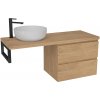 CERANO - Doska pod umývadlo Navira Pro - 161x46,5x3,6 cm - skrinka Carole 79 cm - dub medový - konzola čierna CERANO - Doska pod umývadlo Navira Pro - 161x46,5x3,6 cm - skrinka Carole 79 cm - dub medový - konzola čierna