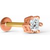 Danfil Labreta Piercingové náušnice DF 5997 z ružového zlata, s diamantom