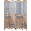 Design Shop Paraván D26 s kvetináčmi drevo / plech 170 x 161 cm Hnedá Design Shop Paraván D26 s kvetináčmi drevo / plech 170 x 161 cm Hnedá