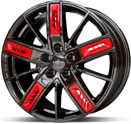 Ronal R67 8x18 5x112 ET35 black red polished