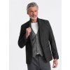 Ombre Stylish men's jacquard blazer with delicate stripes - graphite čierna M Ombre 5902228927525 Ombre Stylish men's jacquard blazer with delicate stripes - graphite čierna M Ombre 5902228927525