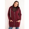 Kesi Włoski Dámska zateplená mikina s kapucňou a zipsom bordová tmavočervená One size Kesi Włoski 5907302906977 Kesi Włoski Dámska zateplená mikina s kapucňou a zipsom bordová tmavočervená One size Kesi Włoski 5907302906977