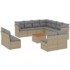 VidaXL 12-dielna sada záhradného nábytku s vankúšmi, zmiešaná béžová VidaXL 12-dielna sada záhradného nábytku s vankúšmi, zmiešaná béžová