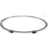 ADANITO SLBV888 - Pevný strieborný náramok s modrými zirkónmi