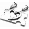 Oceľové prívesky pre dvoch Puzzle srdce stříbrné Oceľové prívesky pre dvoch Puzzle srdce stříbrné