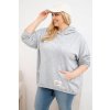 Kesi Dámska mikina Plus Size s kapucňou a potlačou čierna Farba: Sivá, Veľkosť: UNI Kesi Dámska mikina Plus Size s kapucňou a potlačou čierna Farba: Sivá, Veľkosť: UNI