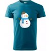 Snehuliak so šálom - Klasické pánske tričko vyššej gramáže - L ( Tmavý tyrkys ) Snehuliak so šálom - Klasické pánske tričko vyššej gramáže - L ( Tmavý tyrkys )