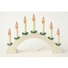 Vianočný drevený svietnik v tvare oblúka, biela, 7 sviečok plameň, do zásuvky Vianočný drevený svietnik v tvare oblúka, biela, 7 sviečok plameň, do zásuvky