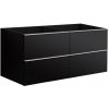 CERANO - Kúpeľňová skrinka pod umývadlo s úchytkou Velora - čierna matná, chrómová úchytka - 138x53x45, 2 cm CER-665053 CERANO - Kúpeľňová skrinka pod umývadlo s úchytkou Velora - čierna matná, chrómová úchytka - 138x53x45, 2 cm CER-665053