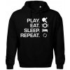 Stolný tenis - eat sleep - Oversized mikina pánska Moon - kratšia + širšia - XL ( Čierna ) Stolný tenis - eat sleep - Oversized mikina pánska Moon - kratšia + širšia - XL ( Čierna )