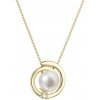 Evolution Group Nádherný zlatý náhrdelník s pravou riečnou perlou a briliantom 92PB00046