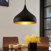 Závesná lampa Lindby Ritana, sada 2 ks, čierno-zlatá, kov, E27 Závesná lampa Lindby Ritana, sada 2 ks, čierno-zlatá, kov, E27