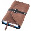 Obal na knihu se sponou s nýty XL Hnědý semiš Obal na knihu se sponou s nýty XL Hnědý semiš