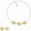 Brilio Silver Set bicolor šperkov Kvety so zirkónmi SET279WY