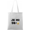 Je mi 40 pivo - Taška bavlnená - 42 x 38 cm ( Biela ) Je mi 40 pivo - Taška bavlnená - 42 x 38 cm ( Biela )