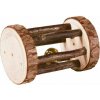 Drevený valček s rolničkou pre morčatá a králiky, drevo s kôrou, o 5 × 7 cm Drevený valček s rolničkou pre morčatá a králiky, drevo s kôrou, o 5 × 7 cm