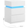 Vicco Nočný stolík biely 49 x 23 cm s LED osvetlením, Samira Vicco Nočný stolík biely 49 x 23 cm s LED osvetlením, Samira