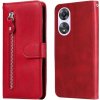 Peňaženkové kožené puzdro Calf Zipper na Oppo A58 5G - Červená Peňaženkové kožené puzdro Calf Zipper na Oppo A58 5G - Červená