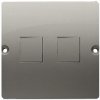 Kryt zásuvky tel/dát. 2xRJ12/RJ45 plochá satén metal. SIMON Basic (simon) Kryt zásuvky tel/dát. 2xRJ12/RJ45 plochá satén metal. SIMON Basic (simon)