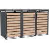 Westmann Lacina oceľový box na odpadkové koše 3 x 240 l antracit 80 x 200 x 116 cm WMJGBC212-3 Westmann Lacina oceľový box na odpadkové koše 3 x 240 l antracit 80 x 200 x 116 cm WMJGBC212-3