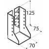 Domax WBZ 21 trámová topánka uzavretá 70x125x2,0 mm Domax WBZ 21 trámová topánka uzavretá 70x125x2,0 mm