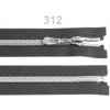 Špirálový zips so striebornými zúbkami šírka 7 mm dĺžka 70 cm - 1 ks - šedá kalná - 312 šedá kalná