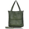 MARCO MAZZINI Zelená kožená shopper kabelka A4 MARCO MAZZINI Zelená kožená shopper kabelka A4