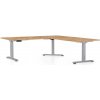Rauman Výškovo nastaviteľný stôl OfficeTech Angle, 180 x 200 cm, sivá podnož, dub kraft Rauman Výškovo nastaviteľný stôl OfficeTech Angle, 180 x 200 cm, sivá podnož, dub kraft