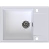 Sink Quality Sink55, kuchynský granitový drez 620x460x215 mm + grafitový sifón, biela, SKQ-SINK.W.1KKO.XB Sink Quality Sink55, kuchynský granitový drez 620x460x215 mm + grafitový sifón, biela, SKQ-SINK.W.1KKO.XB