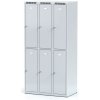 Alfa 3 Kovová šatníková skrinka S6 s úložnými boxami, 6 boxov, 1800 x 900 x 500 mm, cylindrický zámok, sivé dvere Alfa 3 Kovová šatníková skrinka S6 s úložnými boxami, 6 boxov, 1800 x 900 x 500 mm, cylindrický zámok, sivé dvere