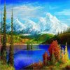Norimpex puzzle Diamantová maľba Horské jazero 30 x 40 cm