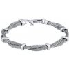 Silvego Strieborný pletený náramok Talia so striebornými sponkami STF2336B