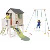 Set domček na pilieroch s kovovou hojdačkou 180 cm House On Stilts Life Smoby rozšíriteľný s 1,5 m šmykľavkou s vodotryskom Set domček na pilieroch s kovovou hojdačkou 180 cm House On Stilts Life Smoby rozšíriteľný s 1,5 m šmykľavkou s vodotryskom