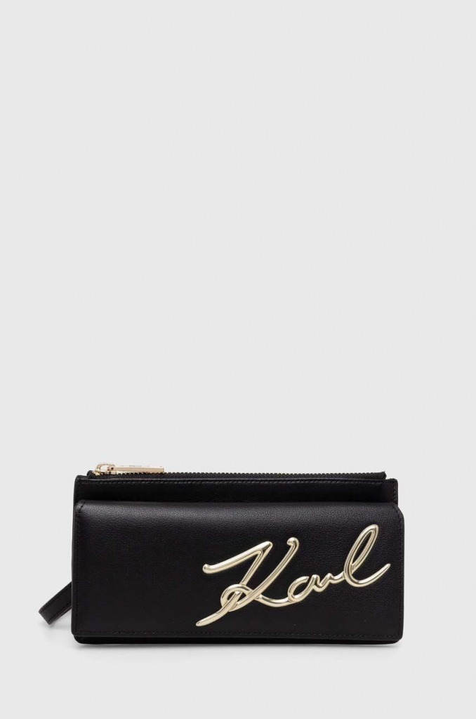 Karl Lagerfeld kožená kabelka čierna 240W3203