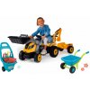 Set traktor na šliapanie so záhradným vozíkom Builder Max Tractor Smoby s nakladačom bagrom a fúrik s náradím Set traktor na šliapanie so záhradným vozíkom Builder Max Tractor Smoby s nakladačom bagrom a fúrik s náradím